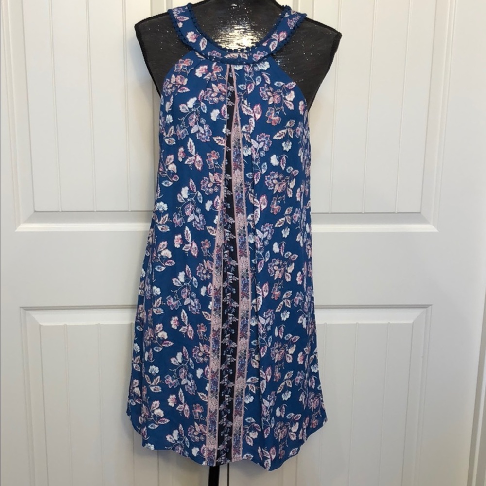 NWT Halter Blue peacock Dress Francescas Small